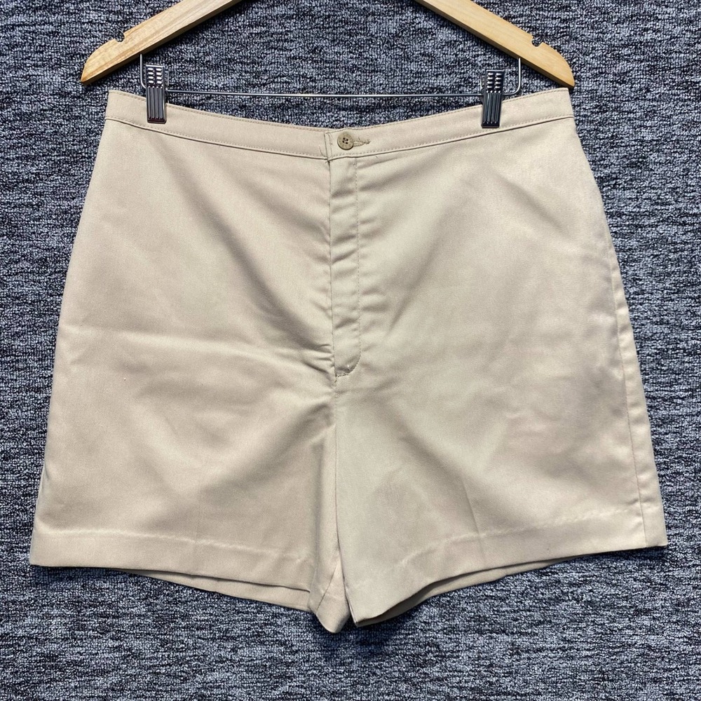 VTG Levi Strauss Womens Size 18 High Waisted Khaki Chino Shorts Beige Twill